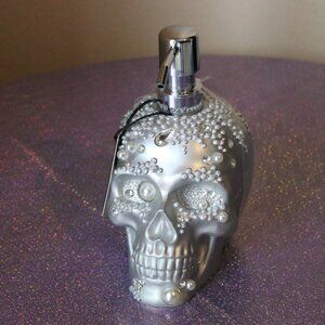 Silver Skull Embellished Soap Dispenser Dead Man's Hotel NWT